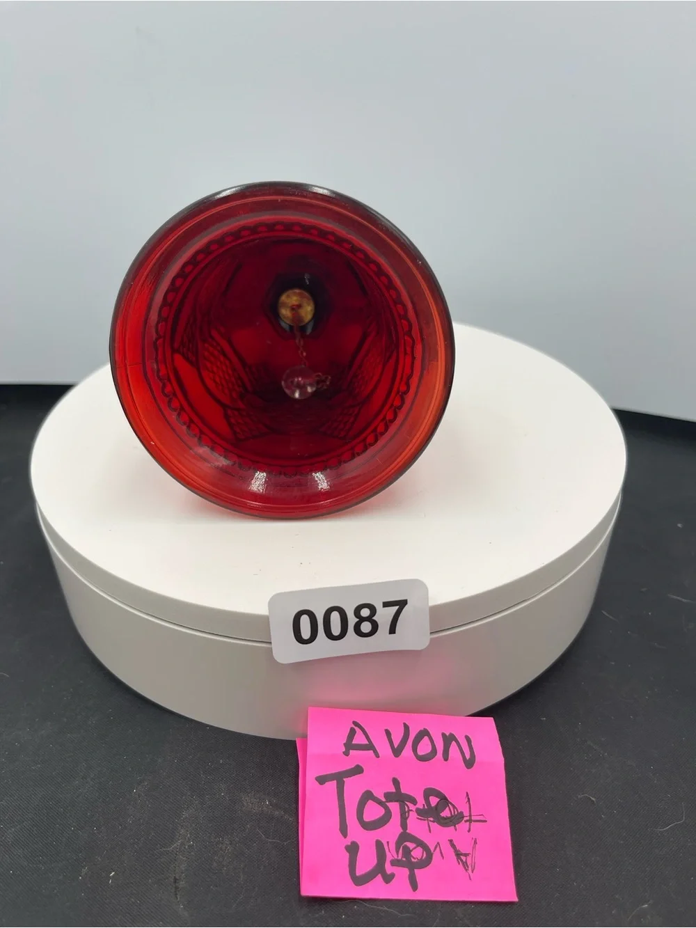 Avon Red and Black Glass Decorative Bell